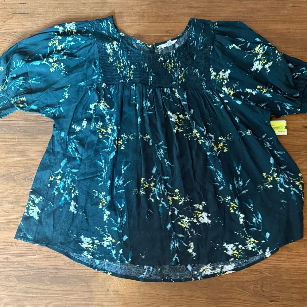 Floral Teal Women's Top